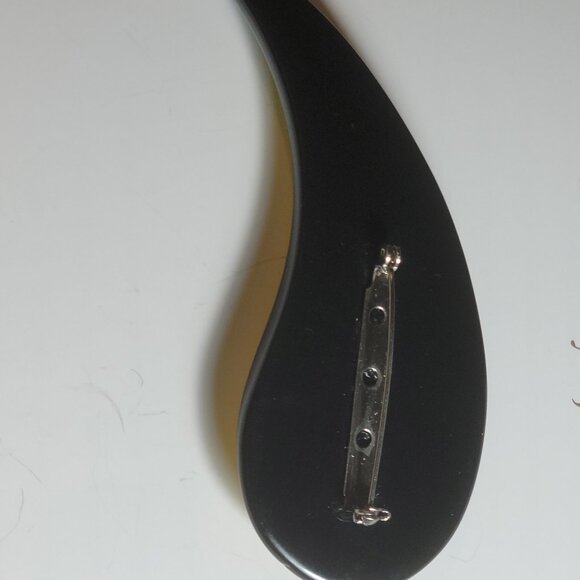 Lucite Sandwich Brooch Pin Deco Design as Modernistic with Impressionistic - Picture 3 of 5